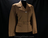 Size 10 Karl Lagerfeld Suit Jacket - 1990s Brown Linen Designer Trench Style Blazer - 80s 90s Business Wear - KL Label Germany - Bust 37