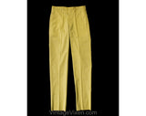 Men's Small Taupe Pant - 1960s Yellow Tan Cotton Dress Trousers - Mid Century Mod Mens Business Wear - 60s Deadstock - Waist 30 Inseam 37