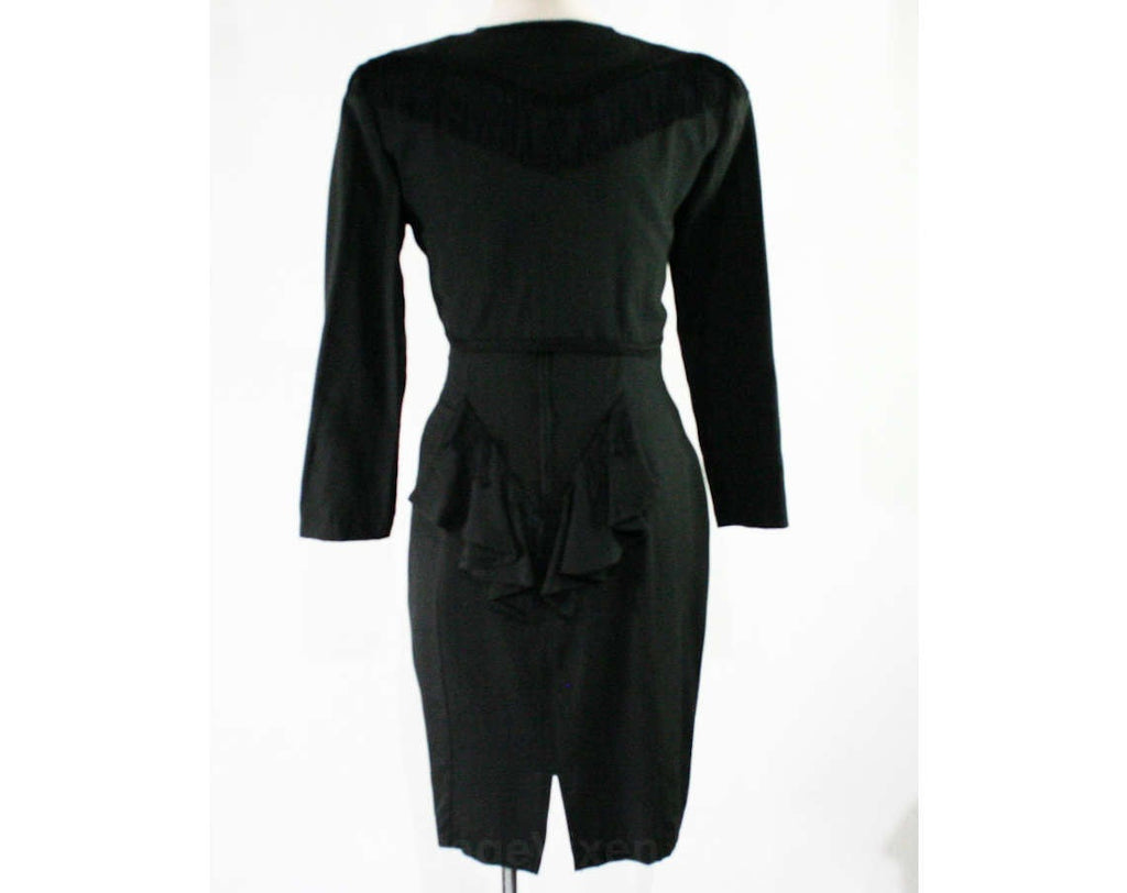 Size 8 Black Cocktail Dress - 1940s Inspired Strappy Dress with Sexy P Vintage Vixen Clothing Size 8 Black Cocktail Dress - 1940s Inspired Strappy Dress with Sexy P Vintage Vixen Clothing