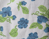 Size 4 Sun Dress - 1950s Halter Cotton Dress - Sweet 50s Blue & Green Sweet Pea Floral Pique - Full Skirt - Spring Summer - Waist 27.5