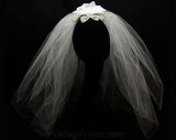 Sweet 1960s Bridal Veil in Lace Petals & Tulle - Wedding Wear - Bouffant Hat - Three Layers - Bride's Veil - Formal - Accessories - 34165-1