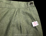 Size 4 Green Shorts - 1950s Small Tailored Cotton Summer Separates - Mid Late 50s Preppy Classic - Unworn Deadstock - NWT - Waist 24.5