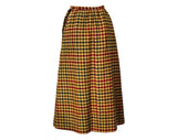 XXS 1960s Tweed Maxi Skirt - Size 000 Beige Maroon Red Brown & Gray Wool Office Wear - Tailored 60s 70s Long Skirt with Pockets - Waist 22