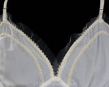 Large 50s White Full Slip - Size 12 Sheer Bias Cut Lingerie with Ruffles - 1950s Pin Up Girl - Powers Model - Summer Dress Slip - Bust 39