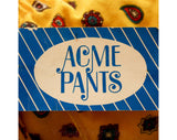 1950s Boy's Yellow Print Flannel Boxers - Size 5 - Boys Deadstock Underwear - Paisleys Medallions Print - Childrens 50s Underwear - 37086-1