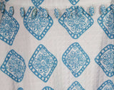 Size 6 1950s Sun Dress - Turquoise Blue & White Faux Quilted Cotton - Novelty Dangles - 50s Early 60s Sleeveless Summer Frock - Bust 34