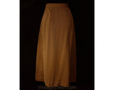 Size 8 1940s Gabardine Skirt - Beautiful Cocoa Brown Wool Gab 40s Deadstock Wrap Style - WWII Era with Metal Studs & Satin Grapes - Waist 27