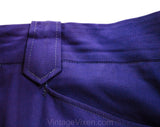 Men's Medium Rockabilly Pants - 1940s Indigo Blue Purple Gabardine Western Trouser - 40s Country Band Musician Stage Wear - Waist 33 x 28.75