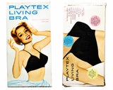 1960s 32A Black Bra - ca. 1963 Perky Mid Century Brassiere with Floral Embroidery - Style 1161 NIB Deadstock - Size 32 A - Bust 32 to 35