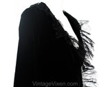 Size 8 1930s Evening Coat - Authentic 30s 40s Velvet Princess Coat with Chantilly Lace Collar & Cuffs - Exquisite Wrap Design - Bust 34.5