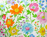 Size 12 Summer Dress - 1960s Preppy Novelty Print Floral Sleeveless Fit & Flare - 60s Poppy Flowers Daisies and Butterflies - Waist 31