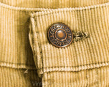 1970s Tan Corduroy Skinny Pants by Levi's - Boys 14 or Mens XS Light Brown Cotton Hippie Trousers - 70s Levis Denim Label - Waist 27