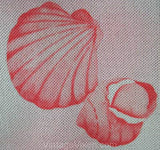Size 12 Beach Shirt - 1970s Pink Seashells Shirt - Large Beachy Summer Casual 70s Long Sleeved Top - Sea Shells - Polyester - 31769-1