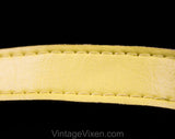 Medium 1960s Belt - Banana Yellow Vinyl Belt with Brass Buckle & Horse Bits - Size 8 to 12 Mod 60s Belt - Chic Spring Summer Resort Style