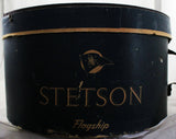 Stetson Airplane Hat Box - 1940s Men's Stetson Flagship Blue Hatbox with Lid and Twill Strap - American Airlines - 40s WWII Era Pilot