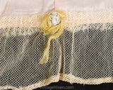 Antique Pink Satin Baby Dress - Infant's Chemise with Ribbons & Embroidery - Size 6 to 9 Months - Girls Spring 1910s 1920s Under Dress