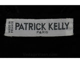 XXS Black Button Dress by Patrick Kelly - Sexy 1980s Haute Designer Knit Sheath with Brass Buttons - Size 000 - Body Con 80s Long Sleeved