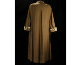 Size 6 Bombshell Dress & Coat - Small 1950s Linen Look Rayon Ensemble - 50s Lucy Style Mocha Brown with Studs and Soutache - Waist 26