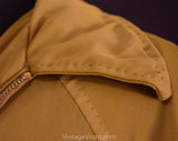 Men's Medium 60s Windbreaker - Mustard Goldenrod Yellow Brown 1960s Wind Breaker - Pick Stitched Seams - Zip Front Jacket - Chest 44