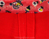 Size 4 Mini Dress - Small 1960s Go-Go Girl Vest & Skirt Set - Red Mod Knit with Studded Metal Navy Trim - Super Iconic 60s Style - Bust 33