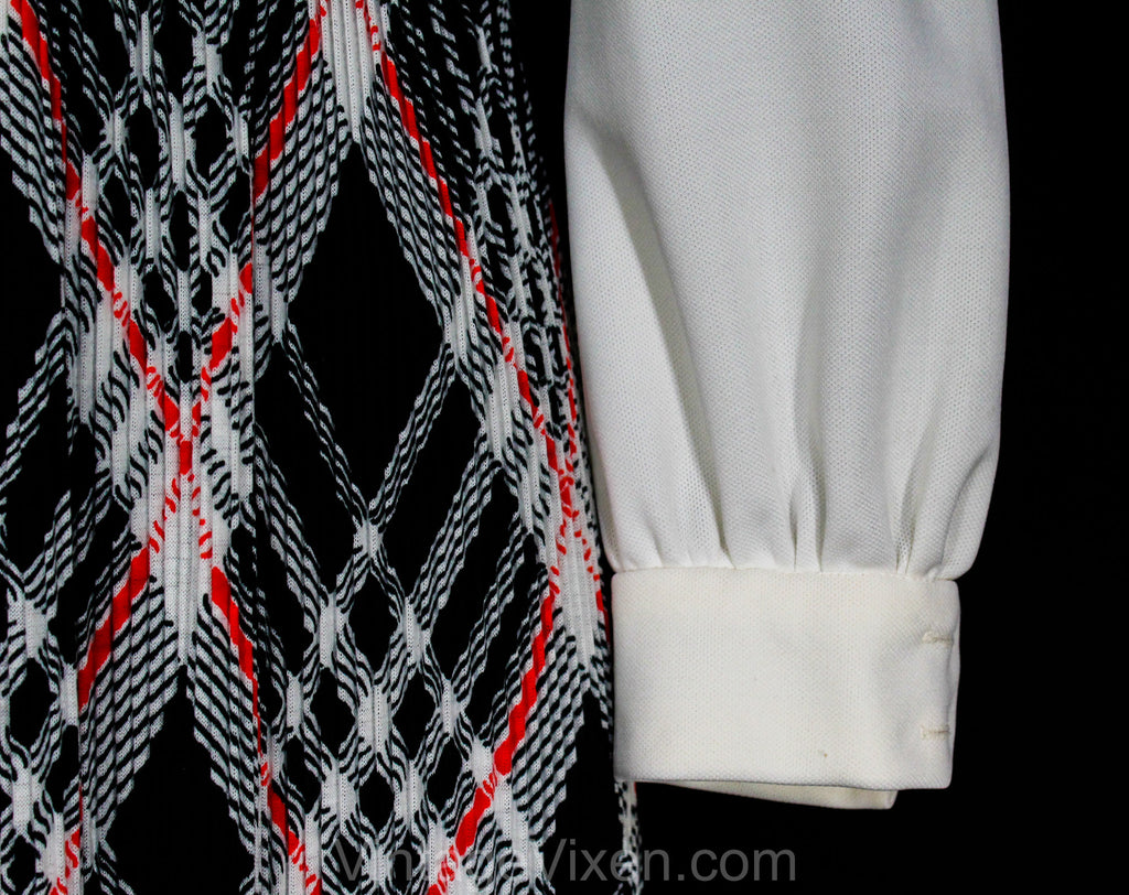 Size 6 Maxi Dress - Small 70s Black Red & White Color Block Bodice and Vintage Vixen Clothing Size 6 Maxi Dress - Small 70s Black Red & White Color Block Bodice and Vintage Vixen Clothing