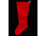 60s Christmas Stocking - Red Flannel - Silly Angel - Merry Christmas - 1960s - Holiday Style - Sequins - Beads - Metallic - 42800