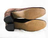 Size 10 Vintage Shoes - Brown Suede 1970s Pumps - 70s Sueded Leather Heels - Quality Sophisticated NOS - 70's Deadstock - Size 10N Narrow