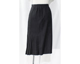 Size 4 Designer Skirt - Valentino Gray Wool Tailored Pleated Skirt with Deco 1920s 30s Appeal - Beautiful 80s 90s Office Wear - Waist 25