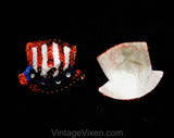1960s Striptease Pasties - Burlesque Showgirl 60s Stripper - 4th of July Red White Blue Uncle Sam Hats - Original Vintage Stage Wear - 50320