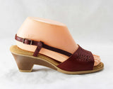 Size 7 1/2 Leather Sandals - Unworn 1980s Softspots Shoes - Soft Spots Ruddy Brown Summer Slingback Sandal - Deadstock - 7.5M - 46604-1