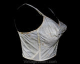 42D 1950s White Long-Line Bra - As Is Large Bombshell Bustier - 50s Merry Widow with Radiant Stitching - Exquisite Form Carnival NIB - 42 D