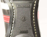 Size 7 Men's Athletic Shoes - 1960s Black Mens Cleats - Retro Sports 60s Deadstock Sneakers - Red & White Racing Stripe - NIB Original Box