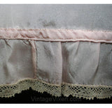 20s Baby Girls Summer Slip - 1920s 30s Pink Crepe Toddler's Chemise - Size approx 18 Months - Childs Flapper Style - Lace Trim - 26888-1