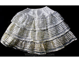 Girl's Size 10 Crinoline Slip - 1950s Girls Fancy White Petticoat - Child Size 50s Nylon Lace & Satin - Full Skirt Ruffles - NOS Deadstock