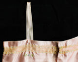 Antique Pink Satin Baby Dress - Infant's Chemise with Ribbons & Embroidery - Size 6 to 9 Months - Girls Spring 1910s 1920s Under Dress