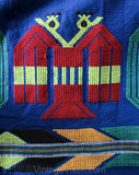 1950s XS Full Skirt - Mexican Quetzal Cotton Brocade - Size 0 50s Rockabilly Pleated Skirt - Blue Green Red Novelty Birds - Waist 23 - 50084