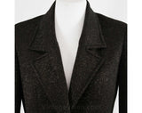 Size 6 Designer Jacket - Quality Black Metallic Suit Separate - Classic 1980s 90s Blazer - Filigree Buttons -Mint Condition- Bust 34 - 35462
