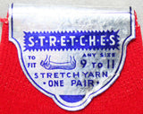 Boy's 1950s Socks - Cherry Red Atomic Print - Boys 50s Sock Pair - Gray & Black Diamond Patterns - Nylon Knit - Child Size 9 to 11 - 45281