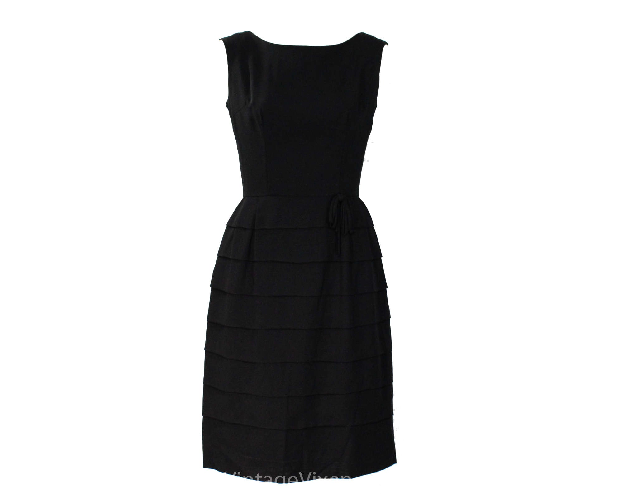 Size 4 Black Wiggle Dress - Sexy 1950s Fitted Cocktail