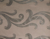 9 Yards 40s Satin Brocade Fabric - Elegant 1940s Rayon Neutral Upholstery Weight Yardage - Putty Pink & Light Gray Deco Flourish Scrollwork