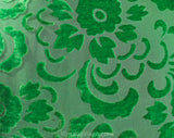 Large 1930s Style Top - Green Burnout Devore Velvet - 20s 30s Flapper Look Blouse - Deco Floral Blouson Shirt - Size 14 to 16 - Bust to 47