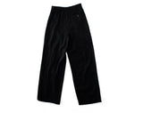 Size 6 Black Trousers with 1940s Utility Look - Wide Leg 80s Wool Gabardine Pants - Unique Buttoned Front - Small 1980s Designer Sasson