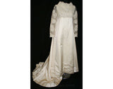 Size 4 Wedding Dress with Train - Sophisticated 1960s Peau du Soie Empire Bridal Gown - Bust 33 - Waist 28.5 - Mint Condition - 32781