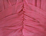 Size 4 Pink Pin-Up Dress - 1950s Cocktail Party Frock - 50s 60s Fit & Flare Cupcake Full Skirt - Bubble Gum Pink Silk Organza - Waist 25