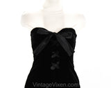 Size 4 Black Strapless Corset Dress with Lace-Up - Small Designer 1990s Bombshell - Guy Laroche Paris - Sexy Euro 80s 90s Party - Bust 33
