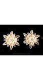 Silver Filigree Flower Earrings - Made In Italy Fine 800 Silver - 1950s Airy Light Anemone Style - Italian Florentine Deadstock 40164-1