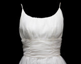 Size 4 White 1950s Party Dress & Sheer Lace Jacket - 50s 60s Cocktail - Fit and Flare Full Skirt - Alt Wedding Pretty Debutante - Waist 25