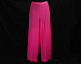 Size 6 Pucci Pants - Sheer Pink Silk Crepe - See Through Designer Harem Inspired 1960s Genie Pant - Tailored Wide Leg Trouser - Waist 27