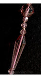 Beautiful 1920s Flapper Necklace - Lavender Lilac Glass Y with Fringe Tassel - Deco 20s 30s Light Purple Jewelry - Long Length to Waist
