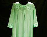 Seafoam Green 60s Robe - 1960s Summer Lounge Wear - Up To Size 14 - Gossard Artemis Double Layer Pastel Nylon Tricot - Satin Trim - Bust 40